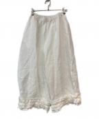 Samansa Mos2サマンサモスモス）の古着「【立川限定】リネン裾フリルコクーンパンツ」｜ホワイト