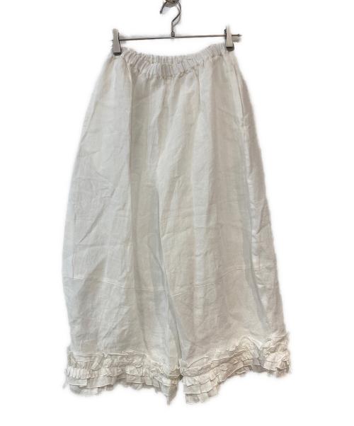 Samansa Mos2（サマンサモスモス）Samansa Mos2 (サマンサモスモス) 【立川限定】リネン裾フリルコクーンパンツ ホワイト サイズ:FREEの古着・服飾アイテム