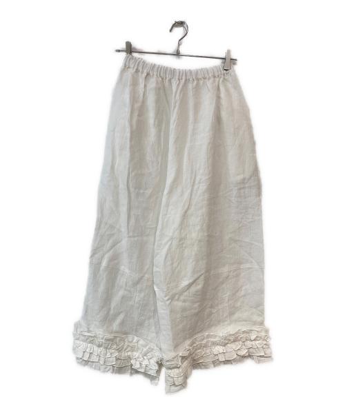 Samansa Mos2（サマンサモスモス）Samansa Mos2 (サマンサモスモス) 【立川限定】リネン裾フリルコクーンパンツ ホワイト サイズ:FREEの古着・服飾アイテム