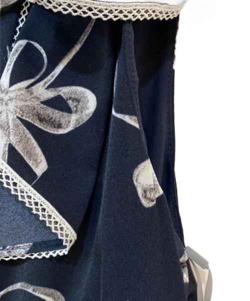 Snidel（スナイデル）Snidel (スナイデル) Sustainableリボンプリントワンピース ネイビー サイズ:2 未使用品の古着・服飾アイテム