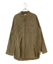 South2 West8（サウスツー ウエストエイト）の古着「スタンドカラーチェックシャツ」｜ブラウン