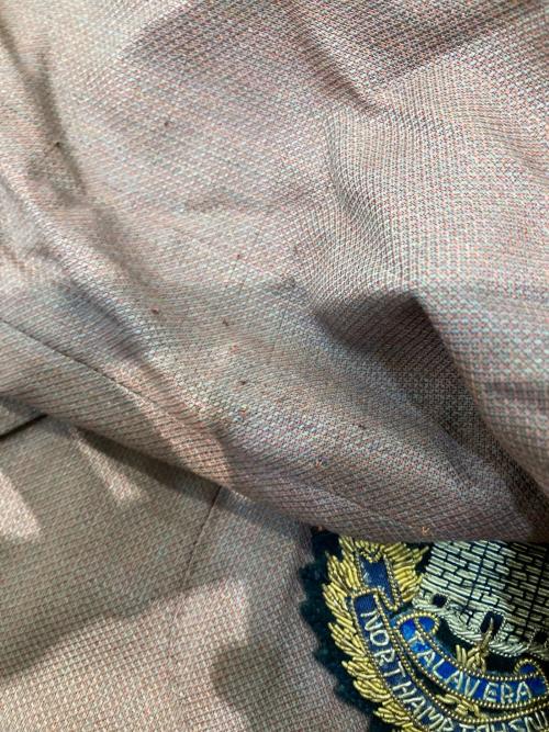 ERMENEGILDO ZEGNA（エルメネジルド・ゼニア）ERMENEGILDO ZEGNA (エルメネジルド・ゼニア) ワッペン ダブルブレステッドテーラードジャケット ブラウン サイズ:52の古着・服飾アイテム