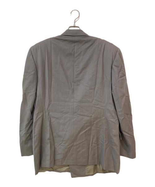 ERMENEGILDO ZEGNA（エルメネジルド・ゼニア）ERMENEGILDO ZEGNA (エルメネジルド・ゼニア) SUPER 100'S ストライプ ダブルブレステッド セットアップスーツ グレー サイズ:52の古着・服飾アイテム