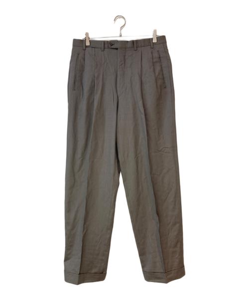 ERMENEGILDO ZEGNA（エルメネジルド・ゼニア）ERMENEGILDO ZEGNA (エルメネジルド・ゼニア) SUPER 100'S ストライプ ダブルブレステッド セットアップスーツ グレー サイズ:52の古着・服飾アイテム