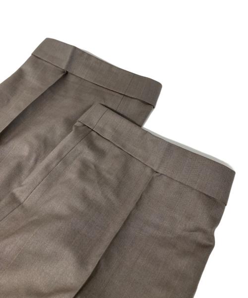 ERMENEGILDO ZEGNA（エルメネジルド・ゼニア）ERMENEGILDO ZEGNA (エルメネジルド・ゼニア) SUPER 100'S ストライプ ダブルブレステッド セットアップスーツ グレー サイズ:52の古着・服飾アイテム