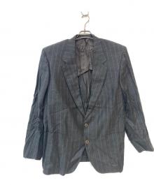 ERMENEGILDO ZEGNA（エルメネジルド・ゼニア）の古着「リネン ストライプ テーラードジャケット」｜グレー