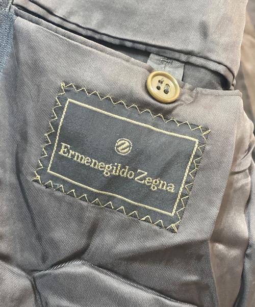 ERMENEGILDO ZEGNA（エルメネジルド・ゼニア）ERMENEGILDO ZEGNA (エルメネジルド・ゼニア) リネン ストライプ テーラードジャケット グレー サイズ:52の古着・服飾アイテム
