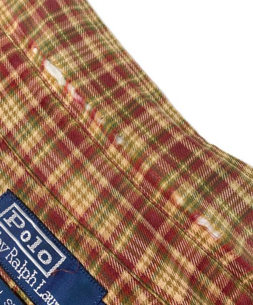 POLO RALPH LAUREN（ポロ・ラルフローレン）POLO RALPH LAUREN (ポロ・ラルフローレン) LOWELL SPORT ポニー刺繍チェックシャツ ブラウン サイズ:Mの古着・服飾アイテム