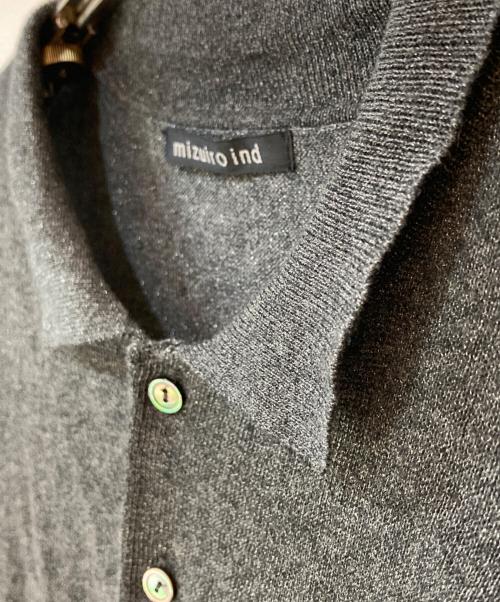 mizuiro-ind（ミズイロインド）mizuiro-ind (ミズイロインド) ワイドシルエットニットポロ グレー サイズ:Freeの古着・服飾アイテム