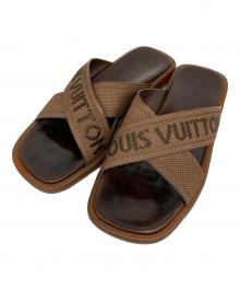 LOUIS VUITTON（ルイ ヴィトン）の古着「ロゴキャンバスサンダル」｜ブラウン