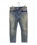 Saint Laurent Parisサンローランパリ）の古着「D02 SKINNY-FIT JEANS ダメージ加工スキニーデニムパンツ」｜インディゴ