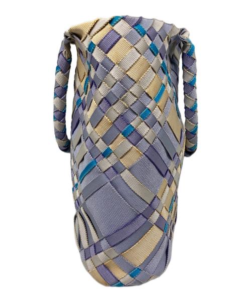 Salvatore Ferragamo（サルヴァトーレ フェラガモ）Salvatore Ferragamo (サルヴァトーレ フェラガモ) Woven Grosgrain Ribbon Tote バッグ ブルー×パープル サイズ:なしの古着・服飾アイテム