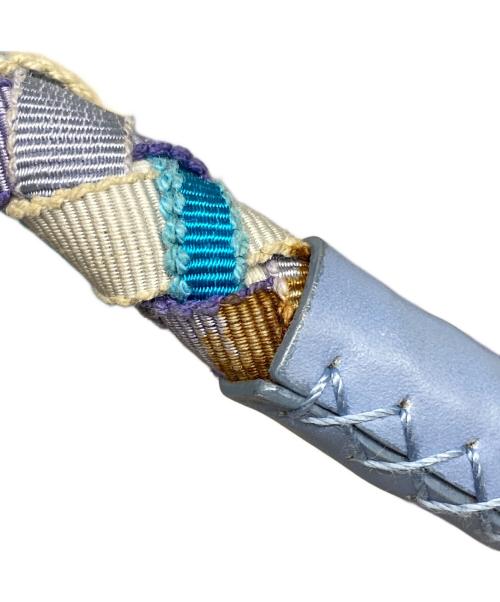 Salvatore Ferragamo（サルヴァトーレ フェラガモ）Salvatore Ferragamo (サルヴァトーレ フェラガモ) Woven Grosgrain Ribbon Tote バッグ ブルー×パープル サイズ:なしの古着・服飾アイテム