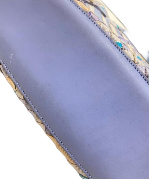 Salvatore Ferragamo（サルヴァトーレ フェラガモ）Salvatore Ferragamo (サルヴァトーレ フェラガモ) Woven Grosgrain Ribbon Tote バッグ ブルー×パープル サイズ:なしの古着・服飾アイテム