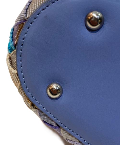 Salvatore Ferragamo（サルヴァトーレ フェラガモ）Salvatore Ferragamo (サルヴァトーレ フェラガモ) Woven Grosgrain Ribbon Tote バッグ ブルー×パープル サイズ:なしの古着・服飾アイテム