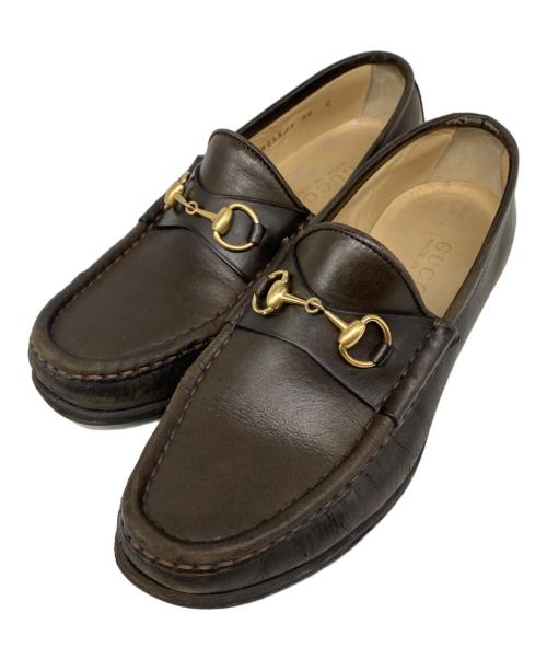GUCCI（グッチ）GUCCI (グッチ) ビットローファー ブラウン サイズ:36Cの古着・服飾アイテム