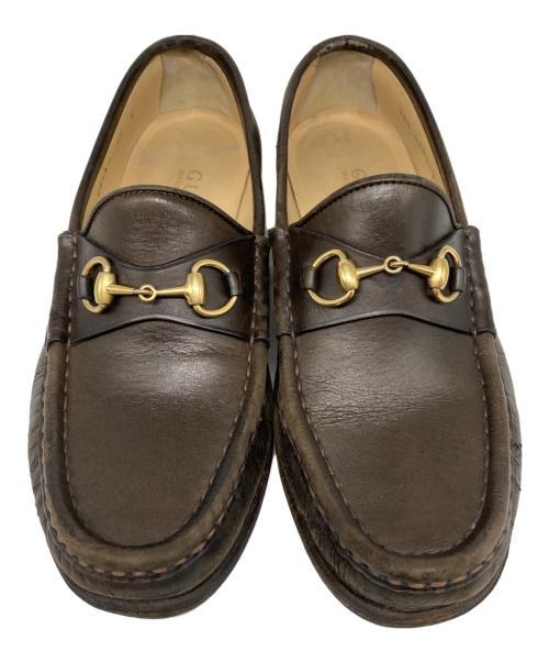 GUCCI（グッチ）GUCCI (グッチ) ビットローファー ブラウン サイズ:36Cの古着・服飾アイテム