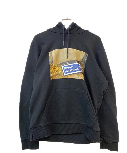 DIESEL（ディーゼル）DIESEL (ディーゼル) プルオーバーパーカー ブラック サイズ:Lの古着・服飾アイテム