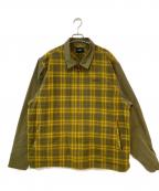 HUFハフ）の古着「ABERDEEN ZIP FLANNEL ジャケット」｜イエロー
