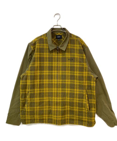 HUF（ハフ）HUF (ハフ) ABERDEEN ZIP FLANNEL ジャケット イエロー サイズ:XLの古着・服飾アイテム