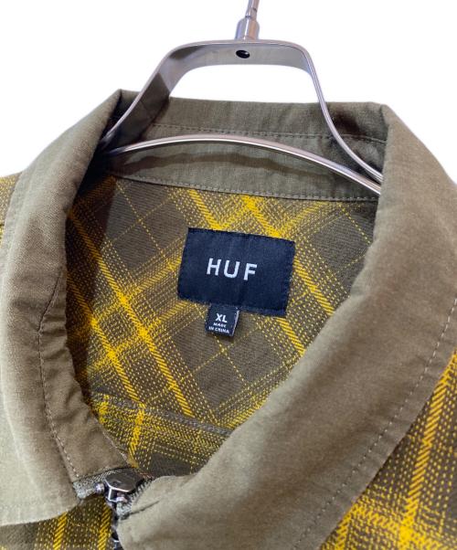 HUF（ハフ）HUF (ハフ) ABERDEEN ZIP FLANNEL ジャケット イエロー サイズ:XLの古着・服飾アイテム