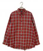 BURBERRY LONDONバーバリーロンドン）の古着「ボタンダウンチェックシャツ」｜レッド