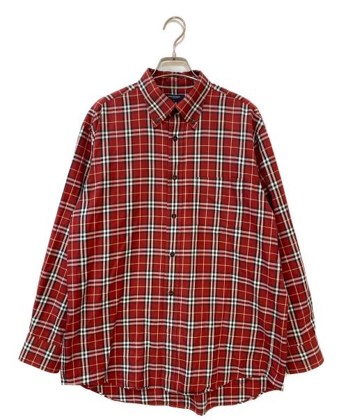 BURBERRY LONDON（バーバリーロンドン）BURBERRY LONDON (バーバリーロンドン) ボタンダウンチェックシャツ レッド サイズ:Lの古着・服飾アイテム