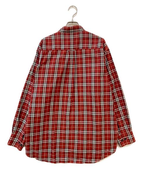 BURBERRY LONDON（バーバリーロンドン）BURBERRY LONDON (バーバリーロンドン) ボタンダウンチェックシャツ レッド サイズ:Lの古着・服飾アイテム
