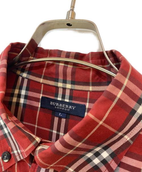 BURBERRY LONDON（バーバリーロンドン）BURBERRY LONDON (バーバリーロンドン) ボタンダウンチェックシャツ レッド サイズ:Lの古着・服飾アイテム