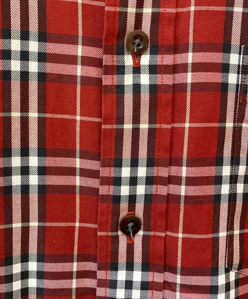 BURBERRY LONDON（バーバリーロンドン）BURBERRY LONDON (バーバリーロンドン) ボタンダウンチェックシャツ レッド サイズ:Lの古着・服飾アイテム