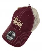 stussy×New Eraステューシー×ニューエラ）の古着「9TWENTY WASHED BASIC TRUCKER」｜ブラウン
