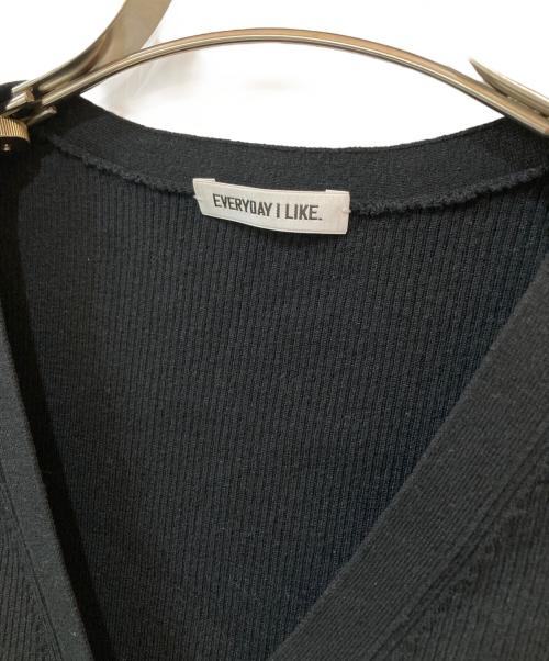 EVERYDAY I LIKE.（エヴリデイ アイ ライク）EVERYDAY I LIKE. (エヴリデイ アイ ライク) Li/si RIB Vネック カーディガン ブラック サイズ:Ｆreeの古着・服飾アイテム