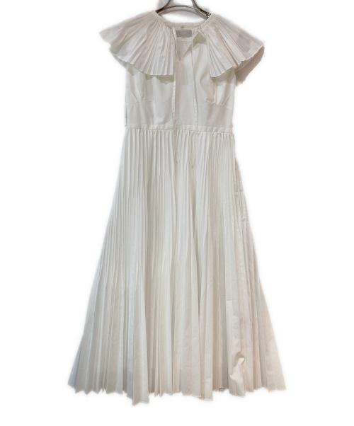 CELFORD（セルフォード）CELFORD (セルフォード) プリーツカラーワンピース ホワイト サイズ:38の古着・服飾アイテム