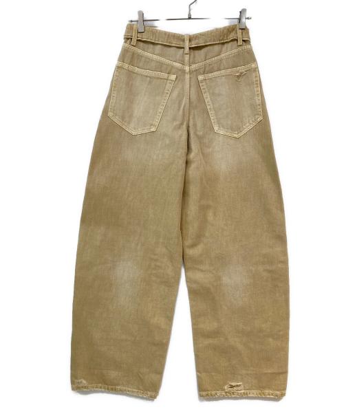 ZARA（ザラ）ZARA (ザラ) TRF ミッドライズ折り返しウエストデニムパンツ ベージュ サイズ:34 未使用品の古着・服飾アイテム