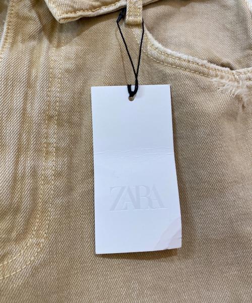 ZARA（ザラ）ZARA (ザラ) TRF ミッドライズ折り返しウエストデニムパンツ ベージュ サイズ:34 未使用品の古着・服飾アイテム