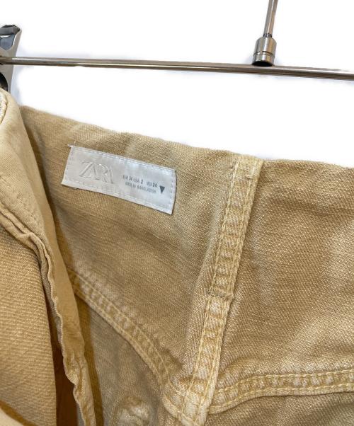 ZARA（ザラ）ZARA (ザラ) TRF ミッドライズ折り返しウエストデニムパンツ ベージュ サイズ:34 未使用品の古着・服飾アイテム