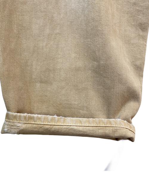 ZARA（ザラ）ZARA (ザラ) TRF ミッドライズ折り返しウエストデニムパンツ ベージュ サイズ:34 未使用品の古着・服飾アイテム