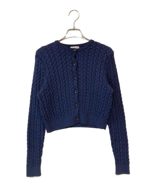 BALLSEY（ボールジィ）BALLSEY (ボールジィ) レーヨンリリー ショートカーディガン ネイビー サイズ:Sの古着・服飾アイテム