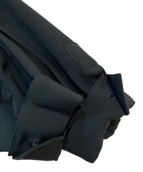 GIANNI VERSACE（ジャンニ・ヴェルサーチ）GIANNI VERSACE (ジャンニ・ヴェルサーチ) シルク混ノーカラーシャツ ブラック サイズ:52の古着・服飾アイテム