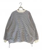 is-nessイズネス）の古着「BALLOON STRIPES LONG SLEEVE T SHIRT」｜ホワイト