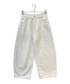 STUDIO NICHOLSONスタジオ ニコルソン）の古着「VOLUME JEAN PAOLO SNM-1023 -14OZ REGEN /ボリューム ジャンパオロ SNM-1023 -14オンス リージェン デニム-DENIM-」｜ホワイト