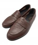 Ferranteフェランテ）の古着「viaggio VIENNA RASTY MARRON / シボ革ローファー」｜ブラウン