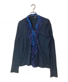 45R（フォーティファイブ・アール）の古着「インディゴ染めフリルカーディガン」｜ネイビー