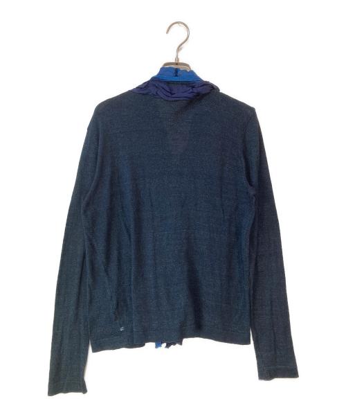 45R（フォーティファイブ・アール）45R (フォーティファイブ・アール) インディゴ染めフリルカーディガン ネイビーの古着・服飾アイテム