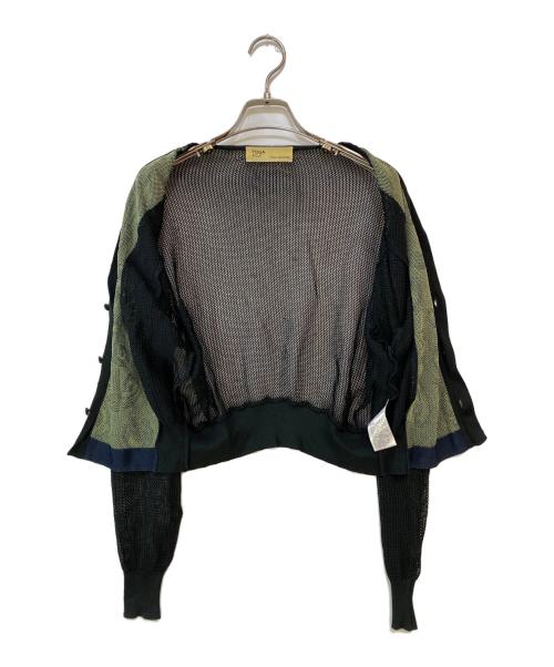 TOGA PULLA（トーガ プルラ）TOGA PULLA (トーガ プルラ) ペイズリー柄メッシュカーディガン ブラック サイズ:1の古着・服飾アイテム