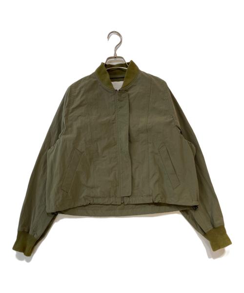 AK+1（エーケーワン）AK+1 (エーケーワン) リブショート ブルゾン カーキ サイズ:36の古着・服飾アイテム