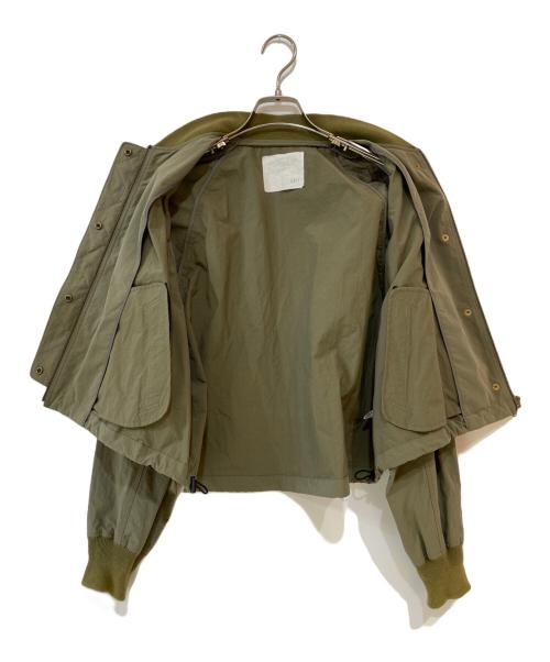 AK+1（エーケーワン）AK+1 (エーケーワン) リブショート ブルゾン カーキ サイズ:36の古着・服飾アイテム