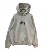 stussyステューシー）の古着「STOCK LOGO HOODIE」｜グレー