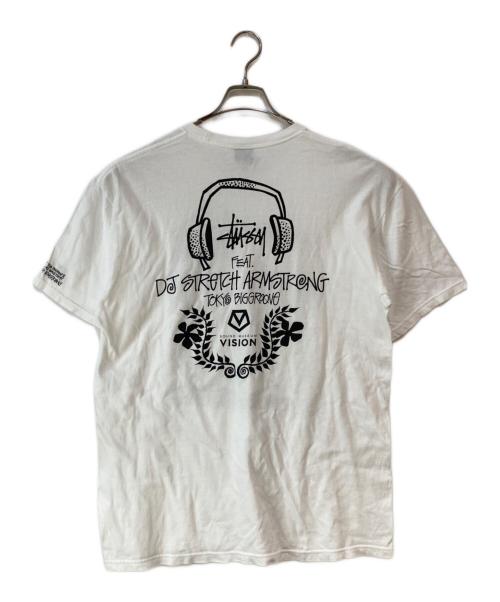stussy（ステューシー）stussy (ステューシー) DJ STRETCH ARMSTRONG プリントTシャツ ホワイト サイズ:Lの古着・服飾アイテム