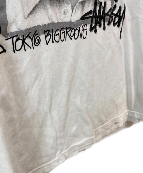 stussy（ステューシー）stussy (ステューシー) DJ STRETCH ARMSTRONG プリントTシャツ ホワイト サイズ:Lの古着・服飾アイテム